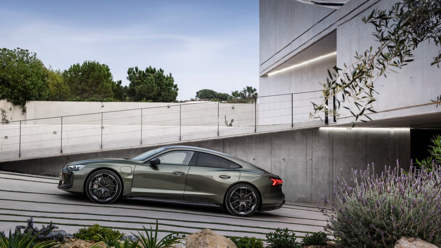 a car parked outside a building
