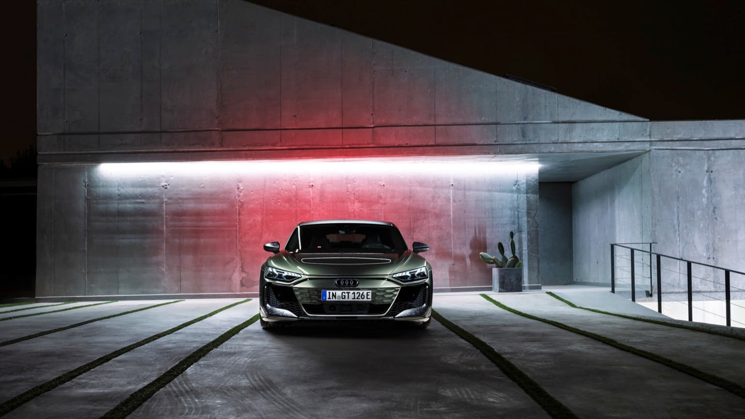 a car parked in a garage