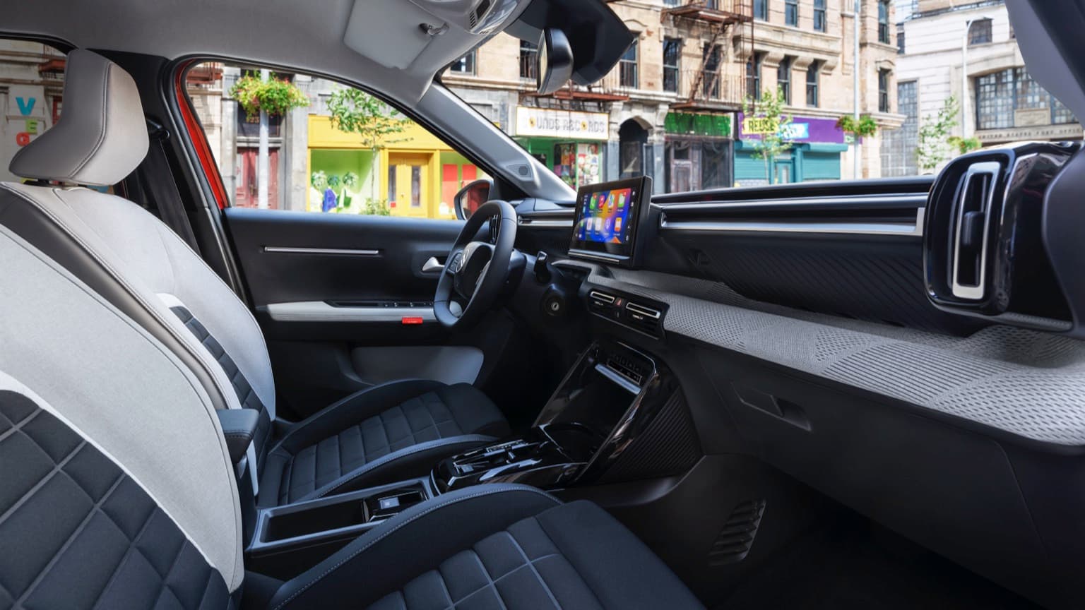 the inside of a car