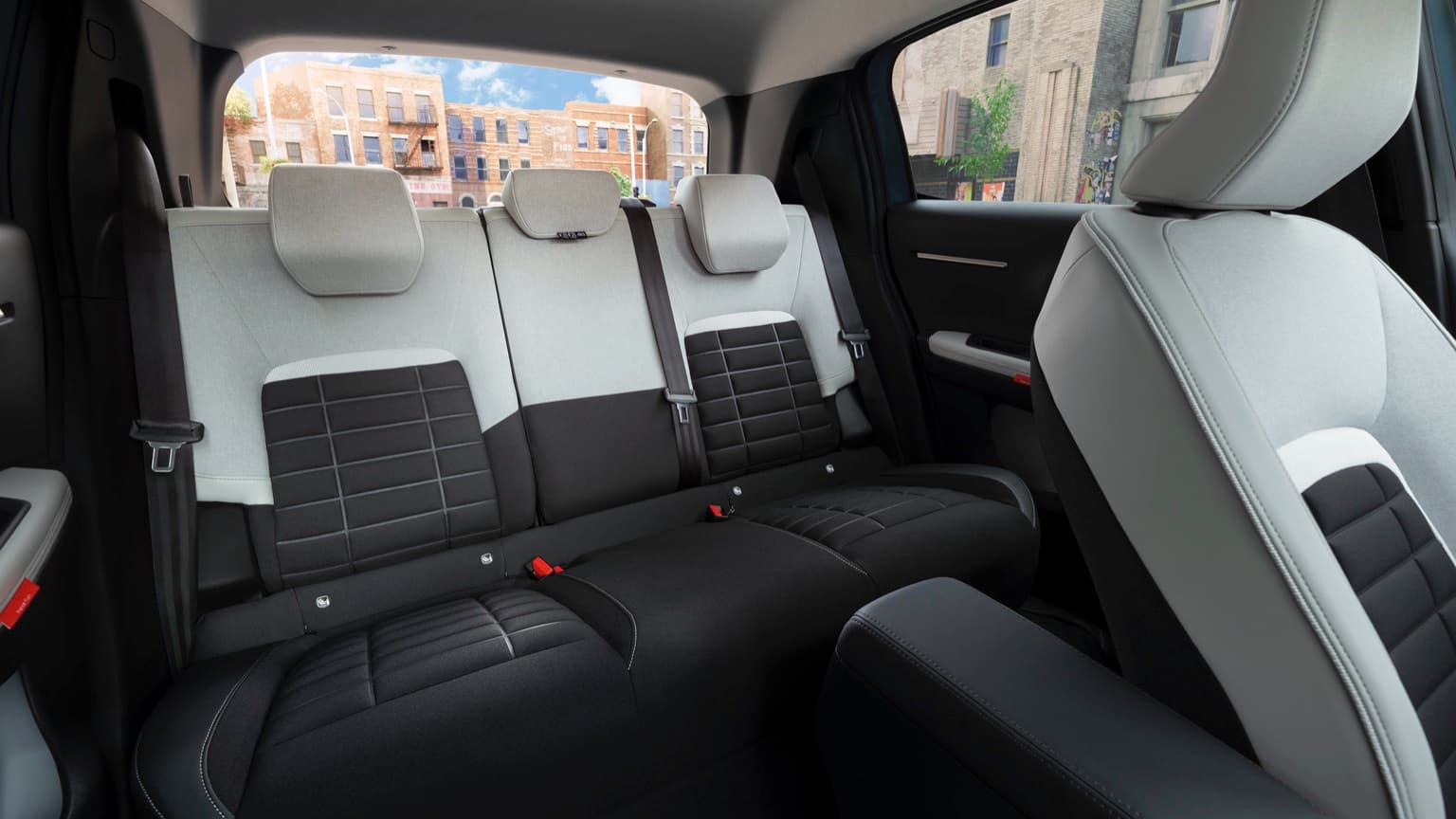 the back seats of a car