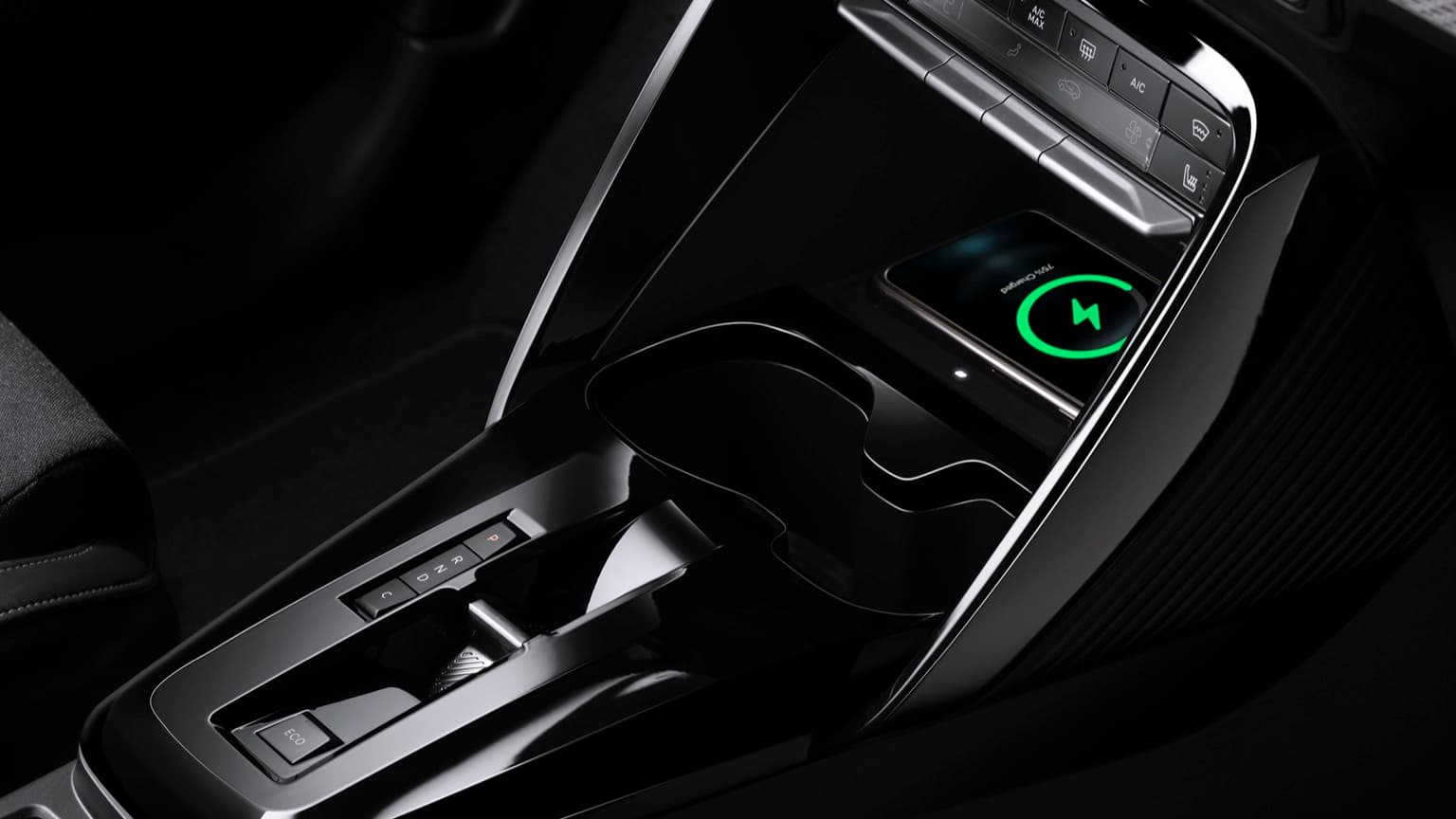 a close up of a car console