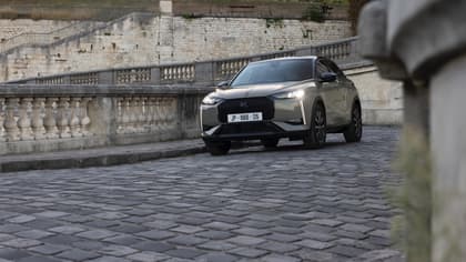 a car on a stone road