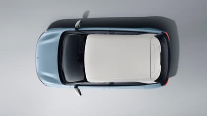 une voiture bleue et blanche