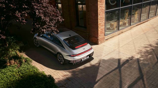a car parked outside a building