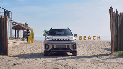 a car parked on a beach