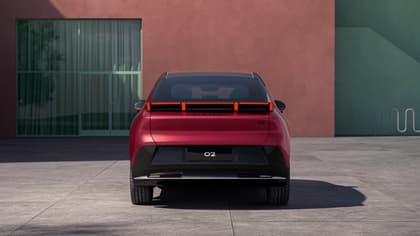 the back of a red car