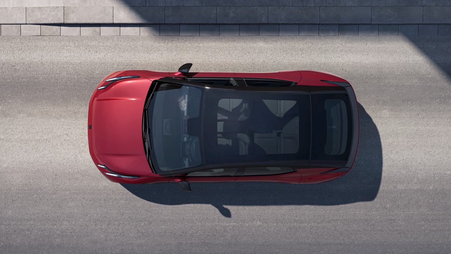 a red car on a road