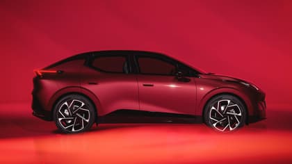 a red car with black trim