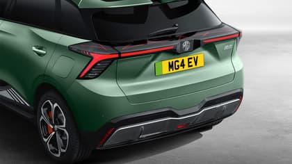 the back of a green car