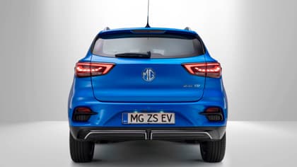 the back of a blue car