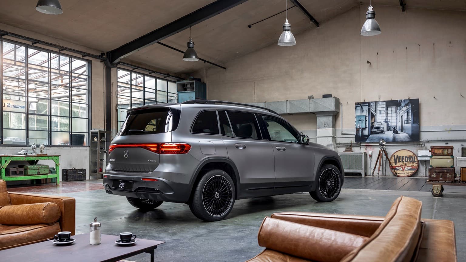 a car parked in a room