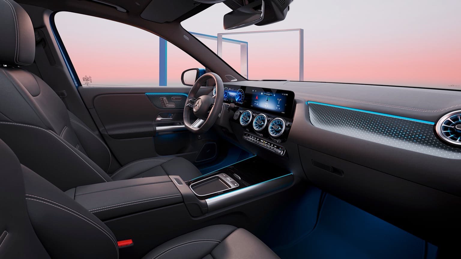 the inside of a car