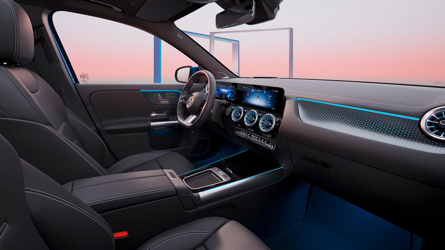 the inside of a car