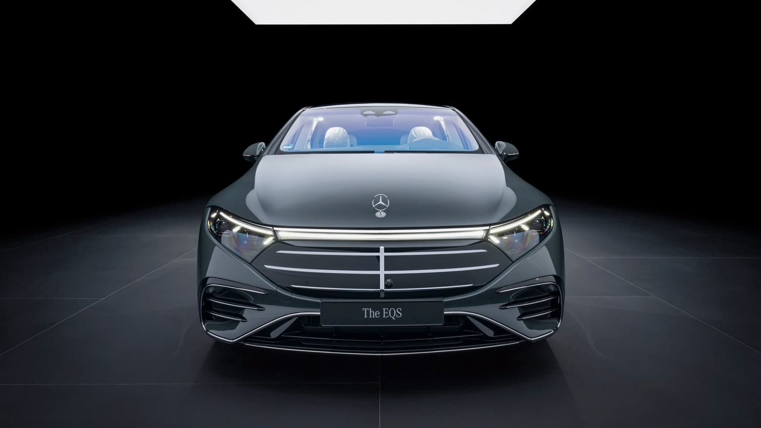 a black car in a room