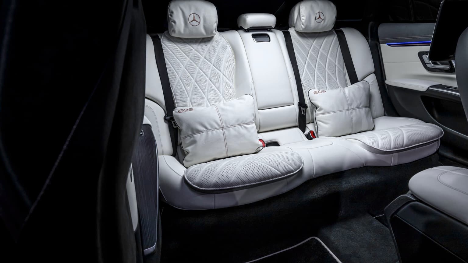 the back seats of a car