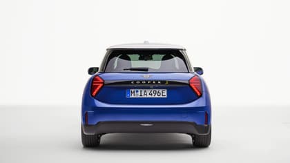 the back of a blue car