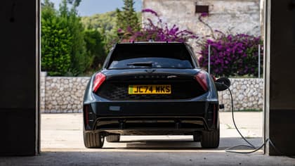 the back of a black car