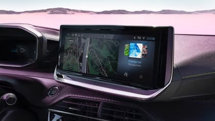 a screen on a car
