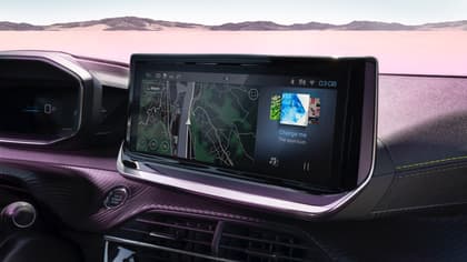 a screen on a car