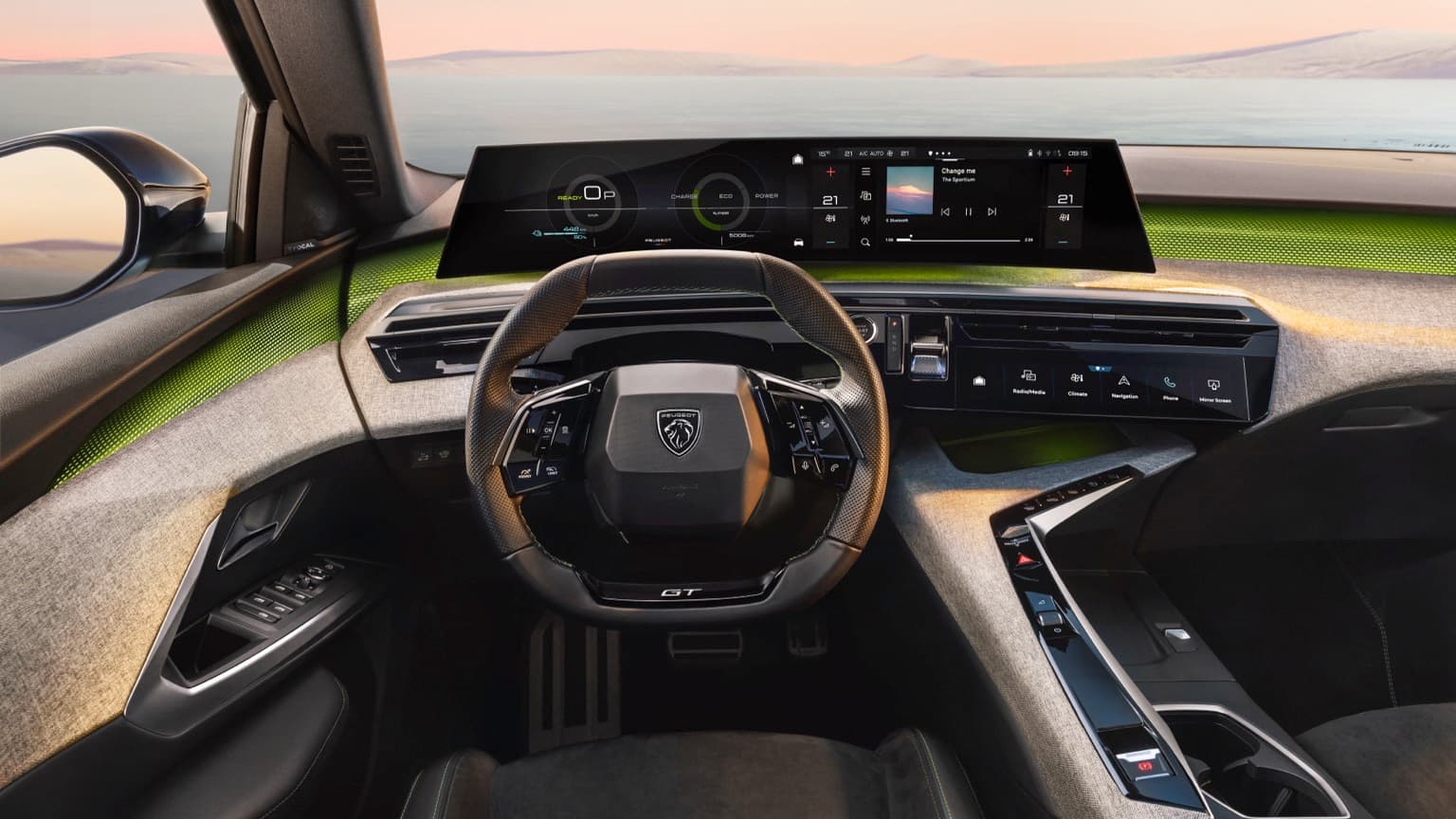 the inside of a car