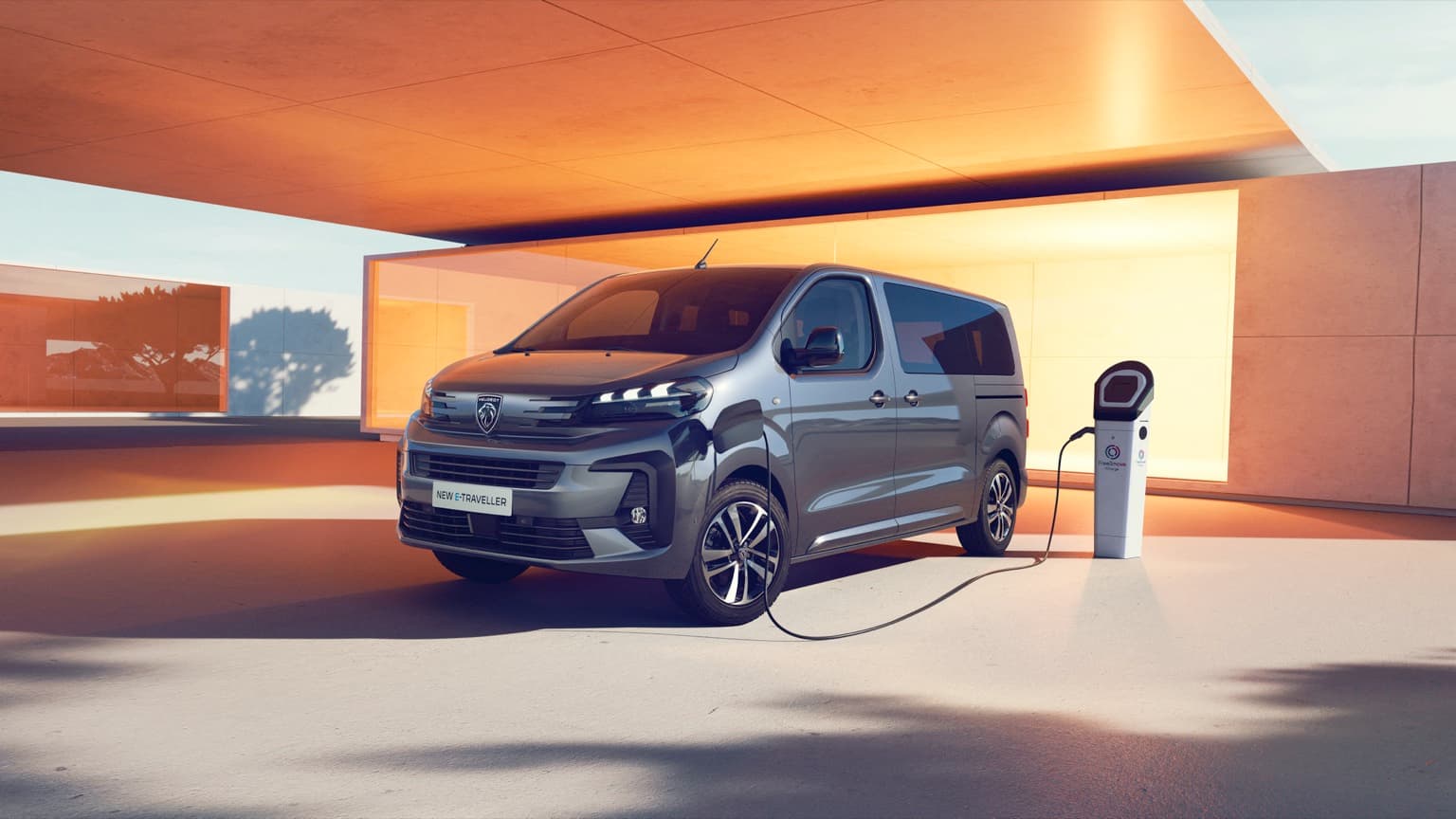a car charging at a charging station
