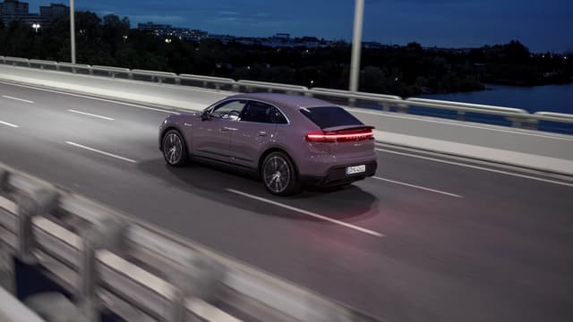 a car driving on a road