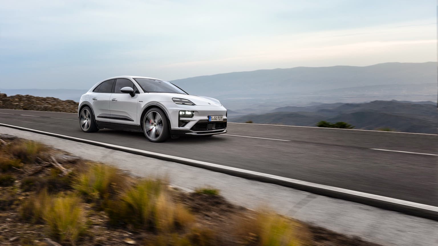 a car driving on a road