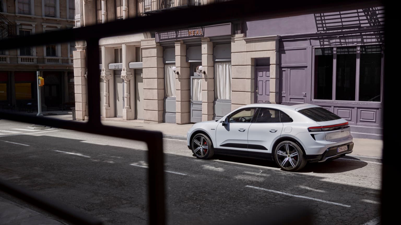 a car parked on the side of a street