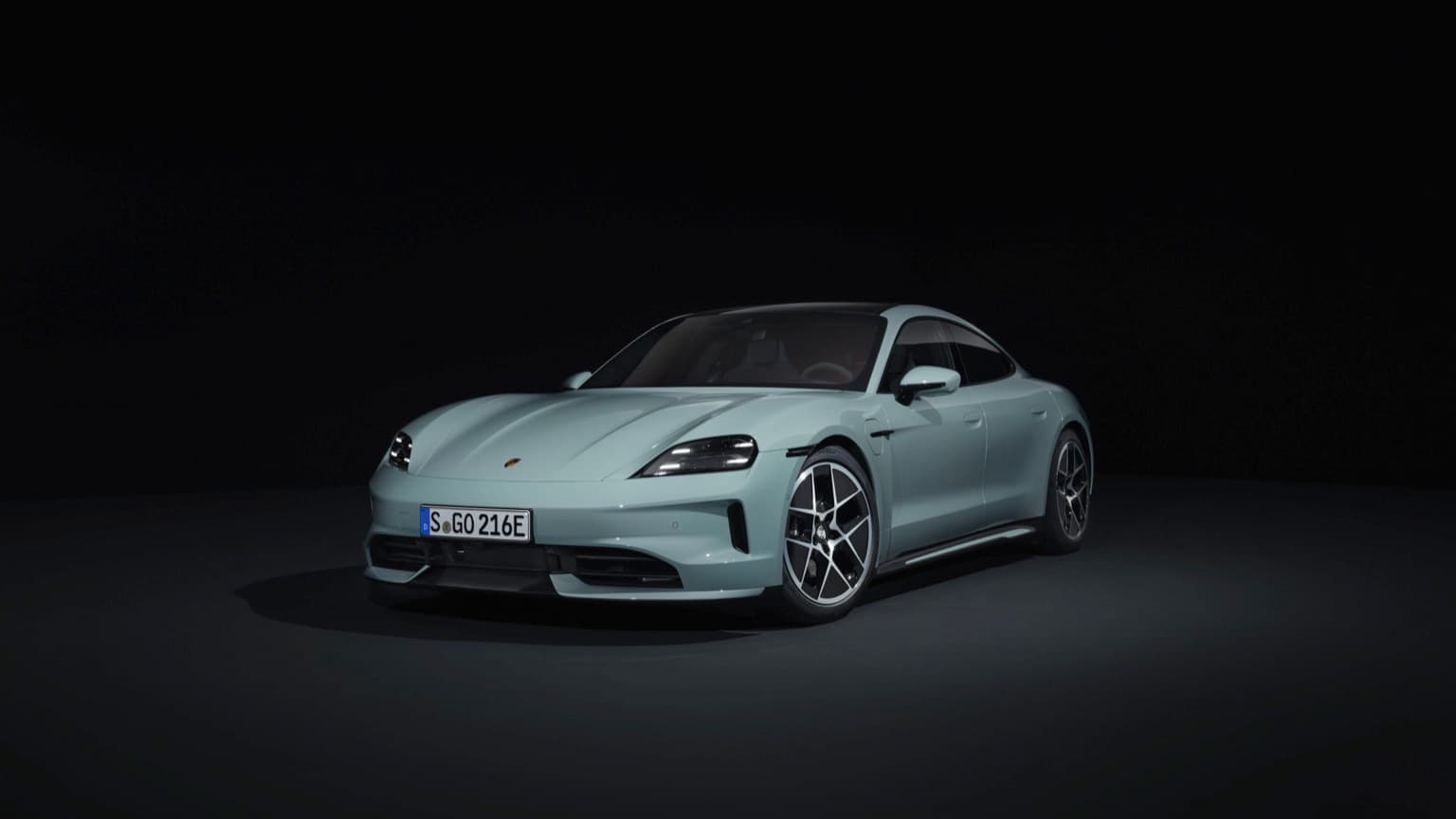 a car parked in a dark room