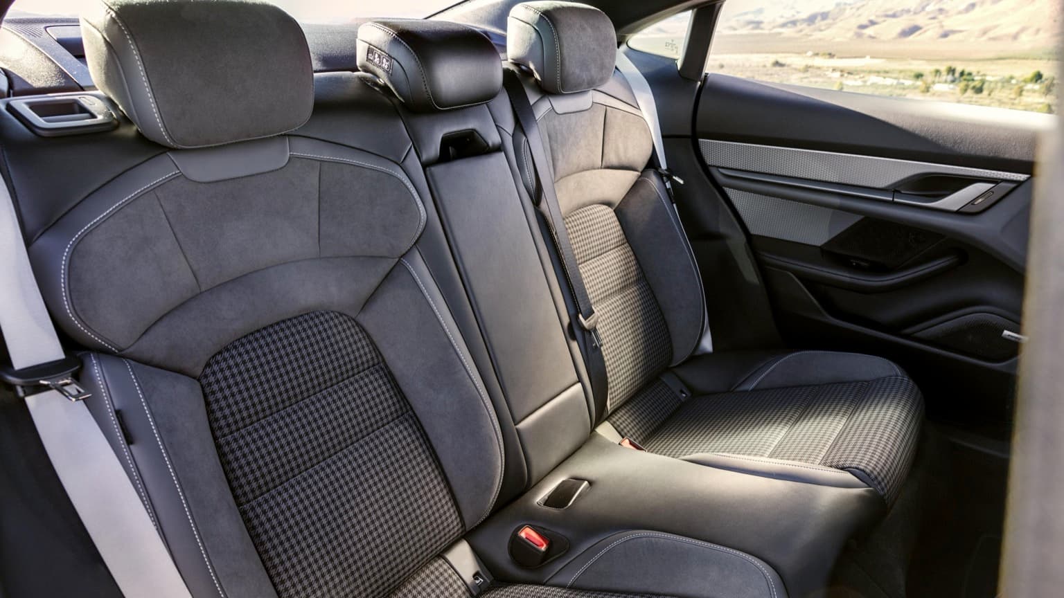 the back seats of a car