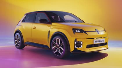 a yellow car with black trim