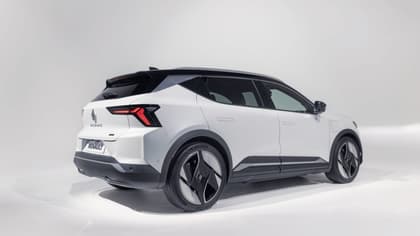 a white car with black trim