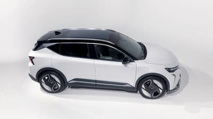a white car with black trim