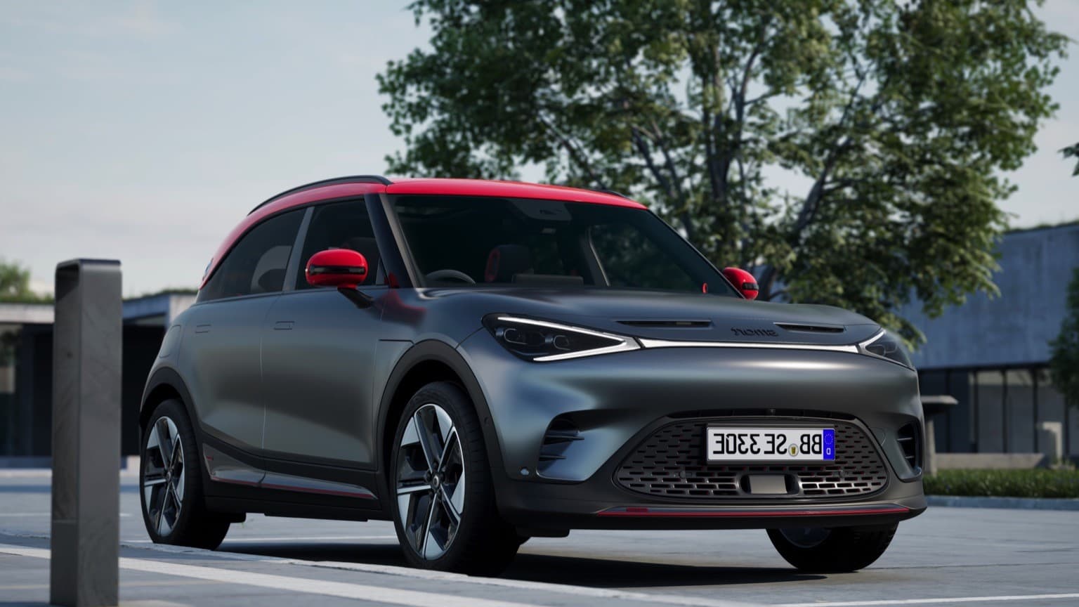 une voiture noire et rouge