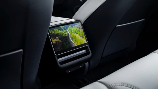 a screen on a car