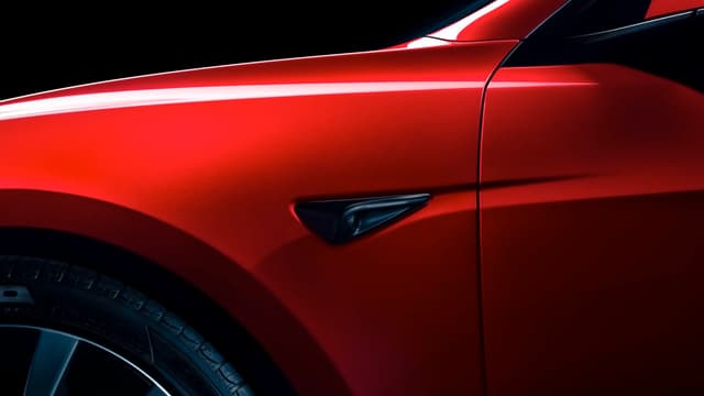 close up of a red car