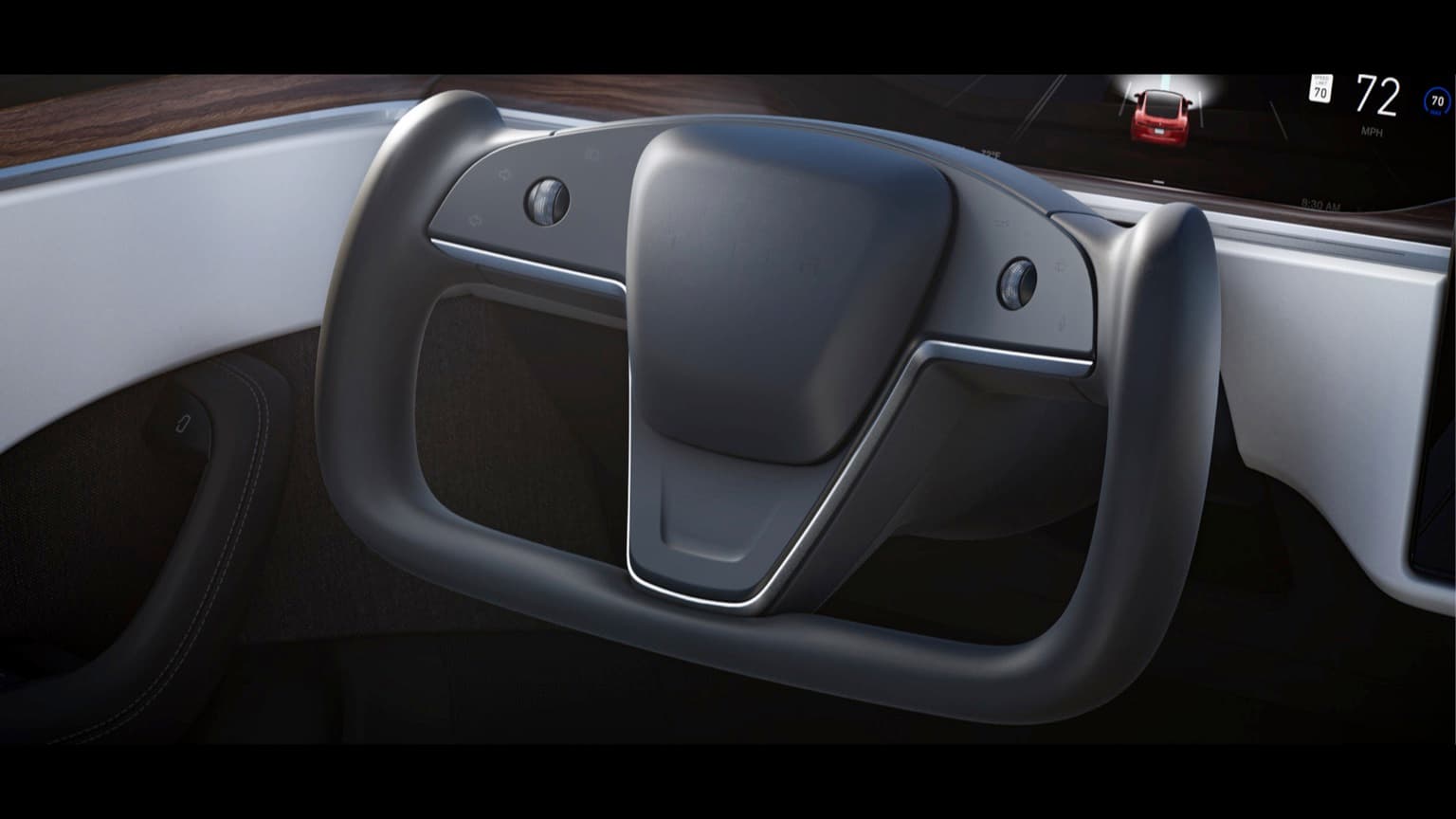 a close up of a steering wheel