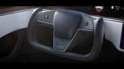 a close up of a steering wheel