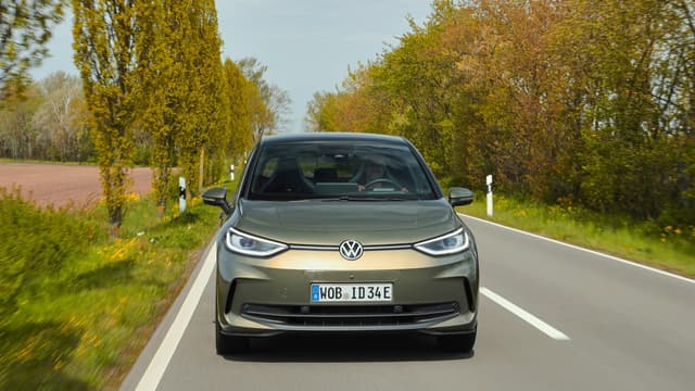 a car driving on a road