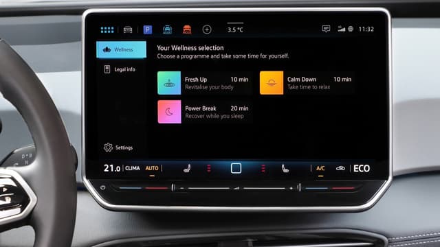 a screen of a car