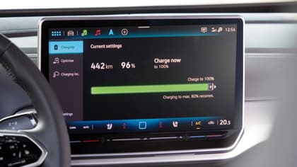 a screen of a car
