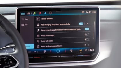 a screen on a car