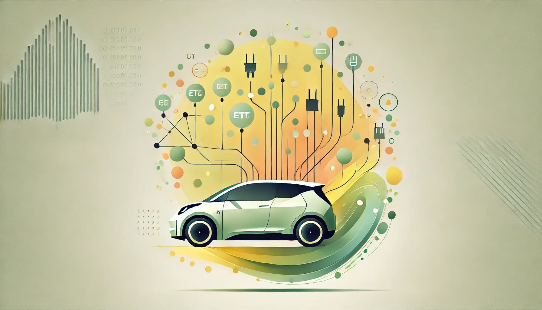 a car with wires and circles