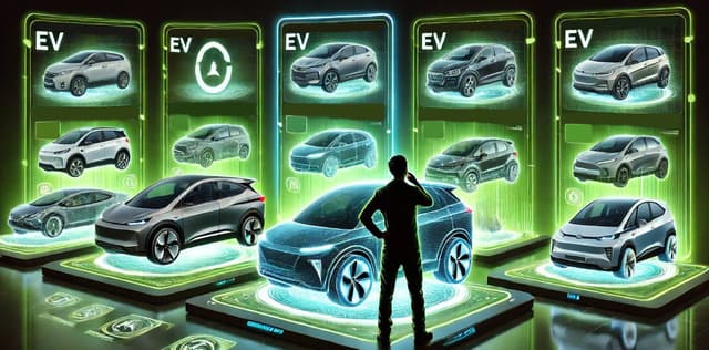 a man standing in front of a display of cars