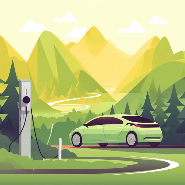 une voiture verte sur la route