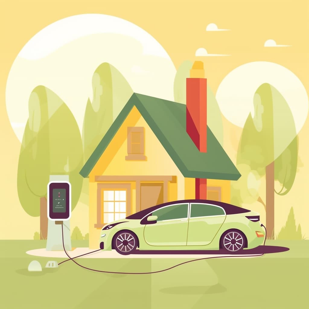 a car charging at a charging station