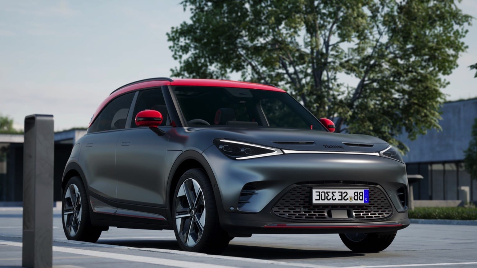 une voiture noire et rouge