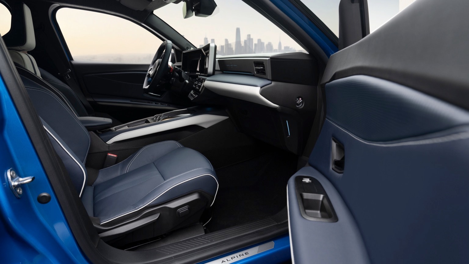 the inside of a car