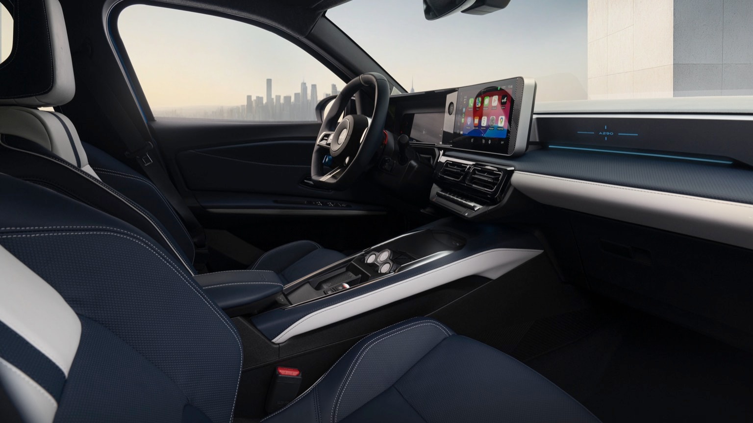 the inside of a car