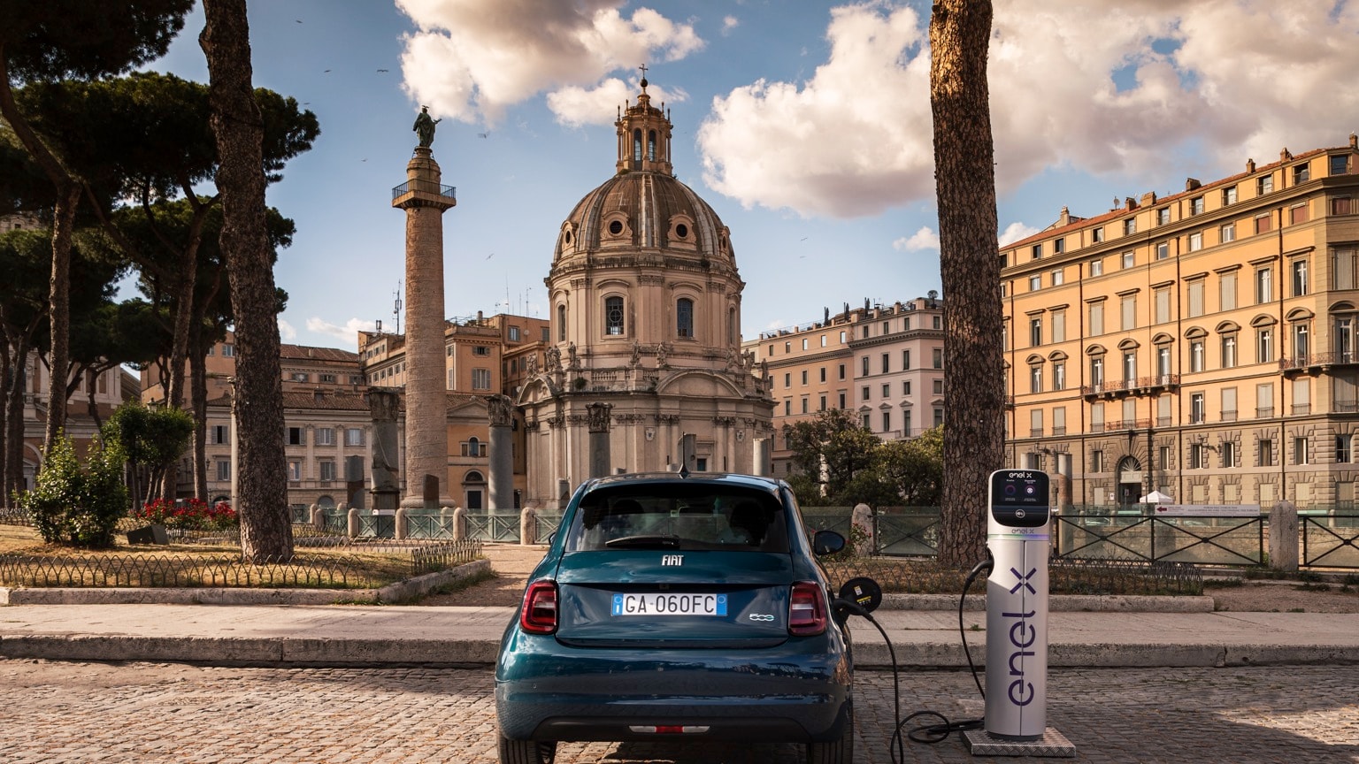 a car parked in front of a building
